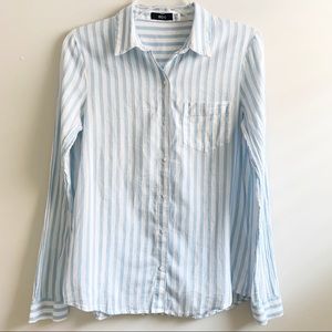 BDG Blue & White Striped Button Up Shirt M